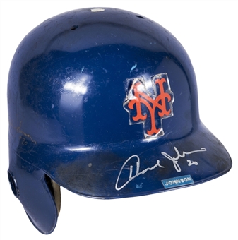 Howard Johnson Game Used and Twice Signed New York Mets Batting Helmet (JT Sports & JSA)